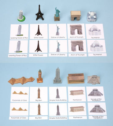 Around the World Landmarks Replicas Set 1 & Laminated 3-Part Cards (ONLINE ORDER ONLY)