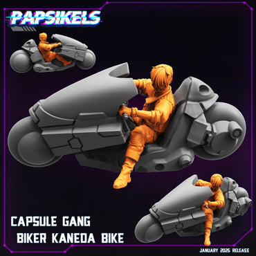 3D Printed Papsikels Capsule Gang Biker Kaneda Bike January 2025 - Cyberpunk 28mm 32mm (Online Only)