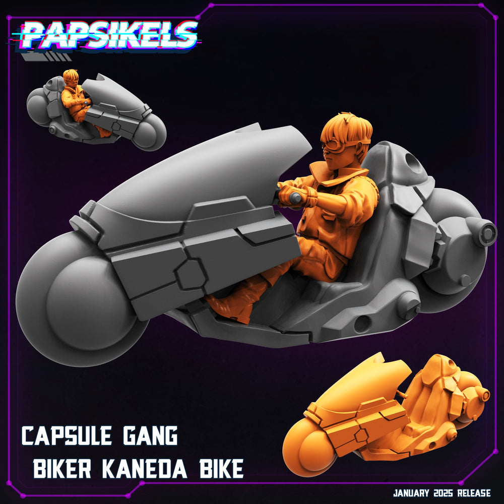 3D Printed Papsikels Capsule Gang Biker Kaneda Bike January 2025 - Cyberpunk 28mm 32mm (Online Only)
