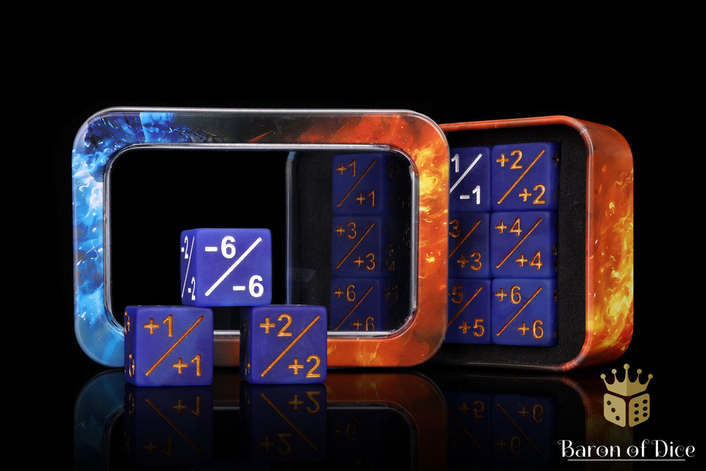 +1/ -1 Counters - Matte Blue - Set of 10