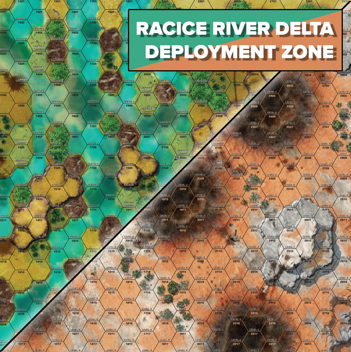 BattleTech Battles of Tukayyid: Battle Mat - Racice River Delta/Deployment Zone (ONLINE ORDER ONLY)