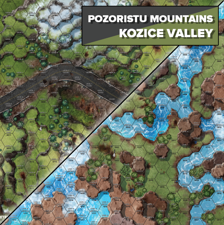 BattleTech Battles of Tukayyid: Battle Mat - Pozoristu Mountains/Kozice Valley (ONLINE ORDER ONLY)