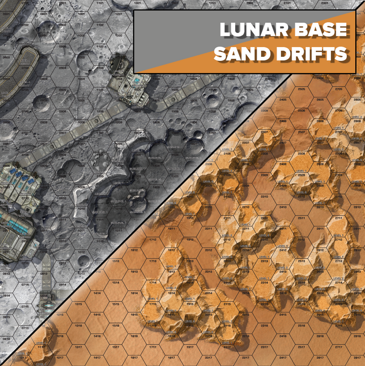 BattleTech Alien Worlds: Battle Mat - Lunar Base/Sand Drift (ONLINE ORDER ONLY)