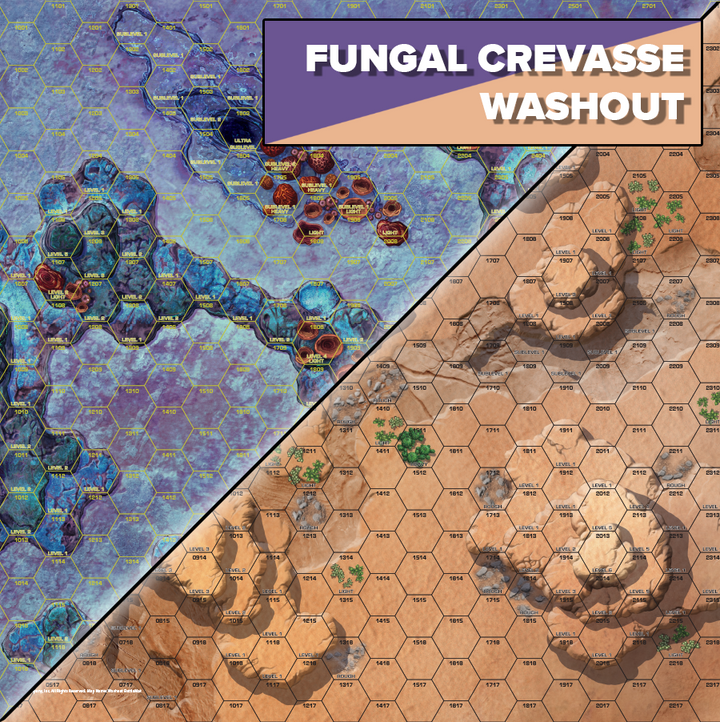 BattleTech Alien Worlds: Battle Mat - Fungal Crevasse/Washout (ONLINE ORDER ONLY)