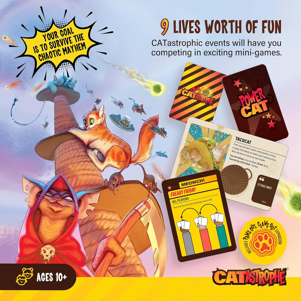 CATastrophe: A Game of 9 Lives with Paws Out Expansion Pack (ONLINE ORDER ONLY)