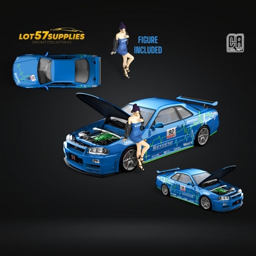 (Pre-Order) Cool Art Skyline R34 Blue #92 - With Figure 1:64 (ONLINE ORDER ONLY)