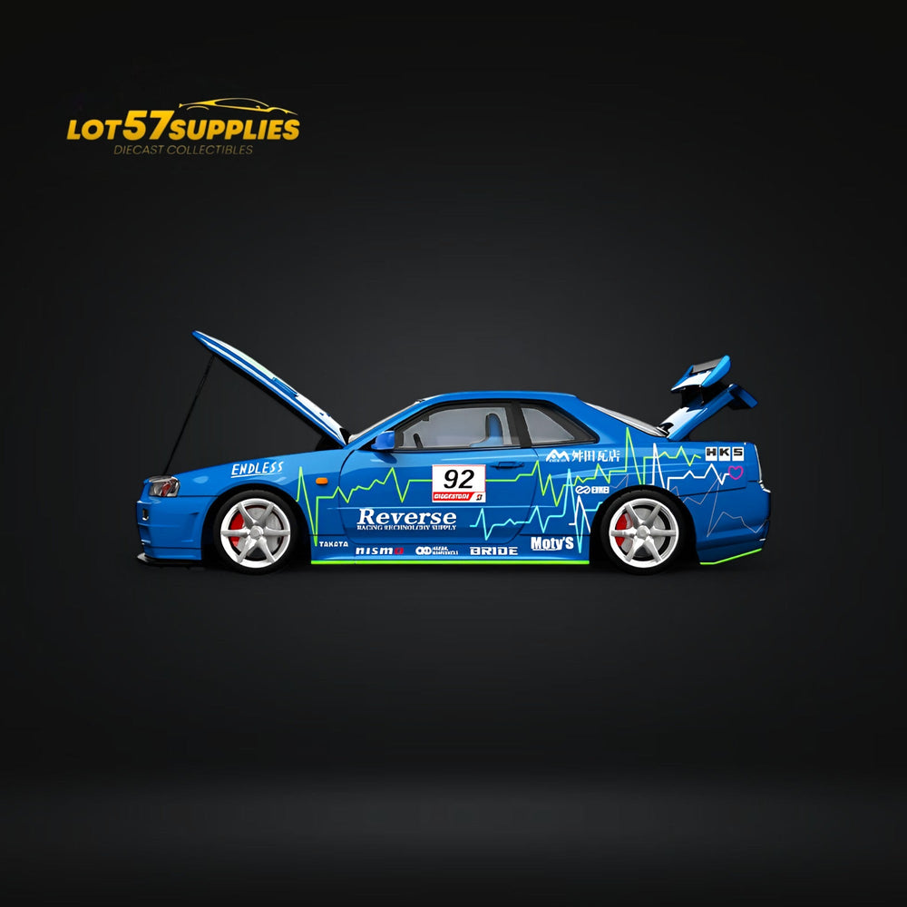 (Pre-Order) Cool Art Skyline R34 Blue #92 - With Figure 1:64 (ONLINE ORDER ONLY)
