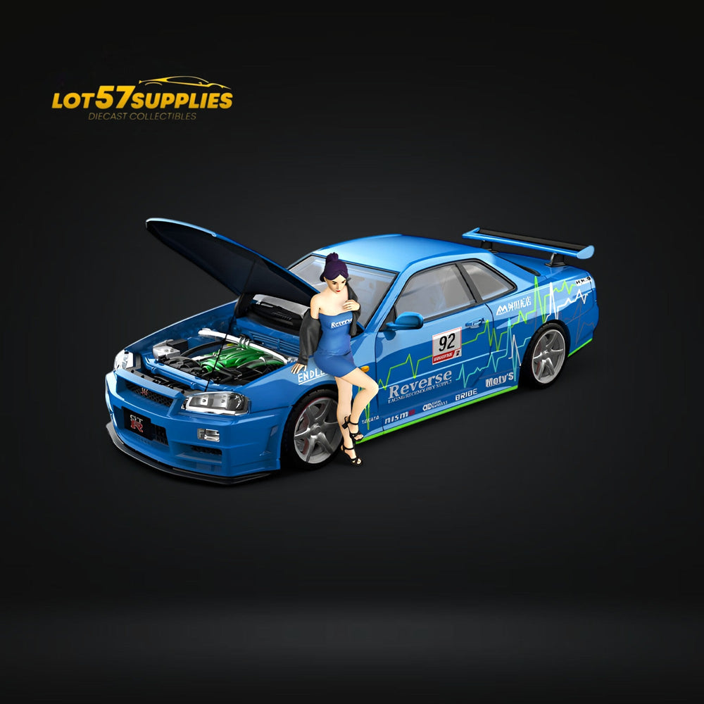 (Pre-Order) Cool Art Skyline R34 Blue #92 - With Figure 1:64 (ONLINE ORDER ONLY)