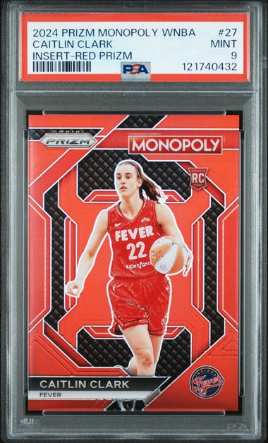 Graded 2024 Panini Prizm Monopoly WNBA Caitlin Clark #27 /99 Red Prizm Rookie RC Basketball Card PSA 9 Mint (ONLINE ORDER ONLY)