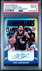Graded 2024 Donruss Cade Cunningham #DACCP /49 Dominators Autograph Basketball Card PSA 8 NM-MT (ONLINE ORDER ONLY)