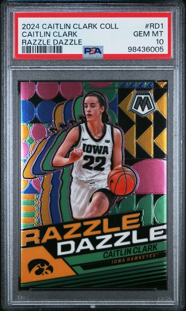 Graded 2024 Panini Caitlin Clark Collection Caitlin Clark #RD1 Razzle Dazzle Rookie RC Basketball Card PSA 10 Gem Mint (ONLINE ORDER ONLY)