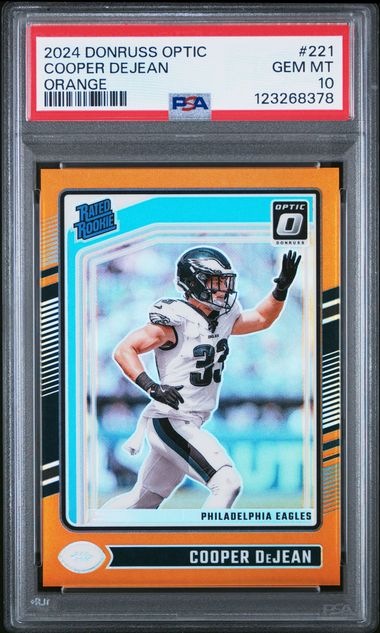 Graded 2024 Panini Donruss Optic Orange Cooper Dejean #221 /249 Rookie RC Football Card PSA 10 Gem Mint (ONLINE ORDER ONLY)