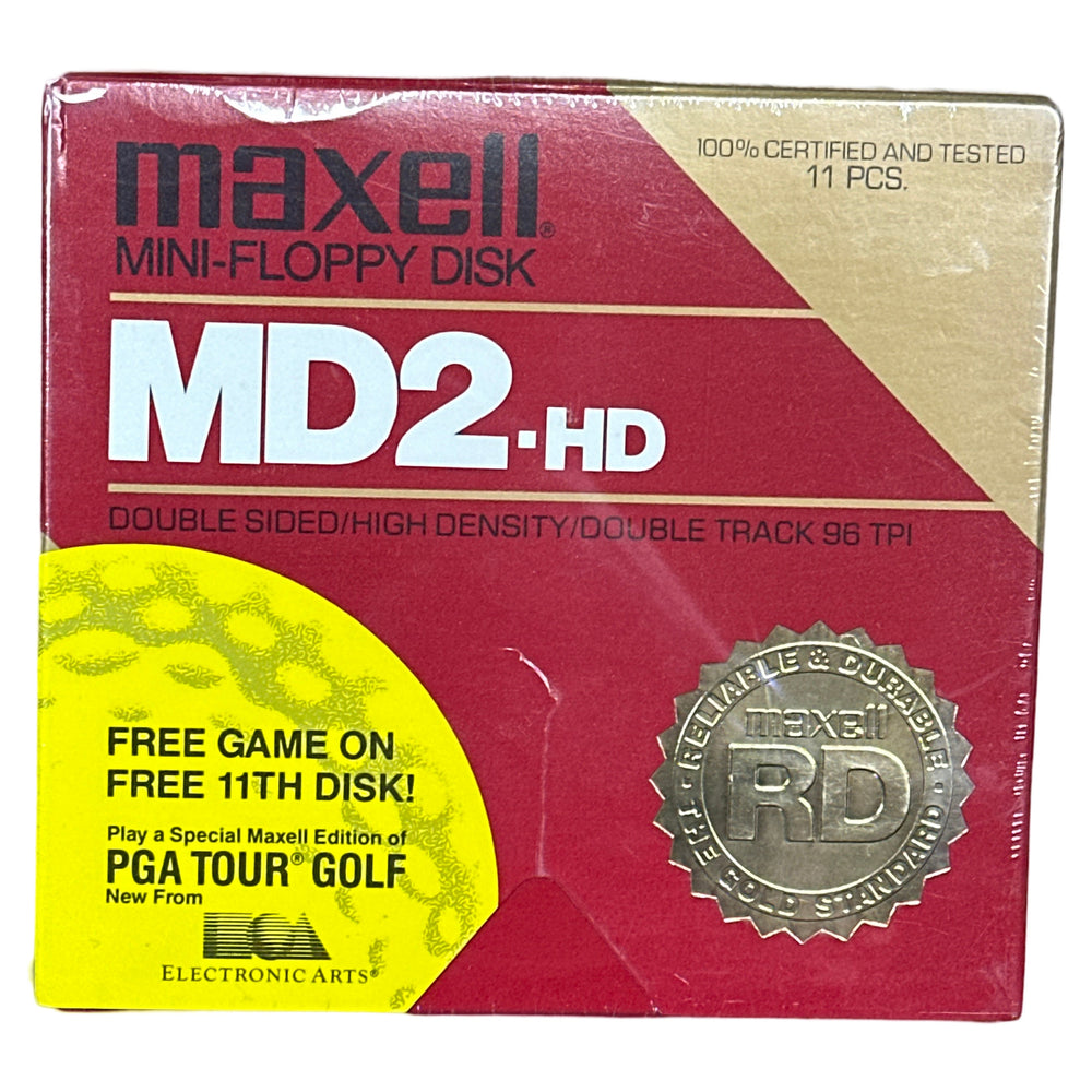 Maxell MD2-HD Mini-Floppy Disk, 5 1/4", 10 pc. pack, NEW, SEALED, New Old Stock (Online Order Only)