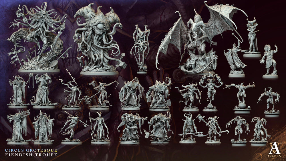3D Printed Archvillain Games Pasquilant Circus Grotesque Fiendish Troupe 28 32mm D&D (Online Only)
