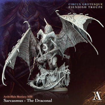 3D Printed Archvillain Games Sarcasmus The Draconal Archvillain Bestiary Vol XIII 28 32mm D&D (Online Only)