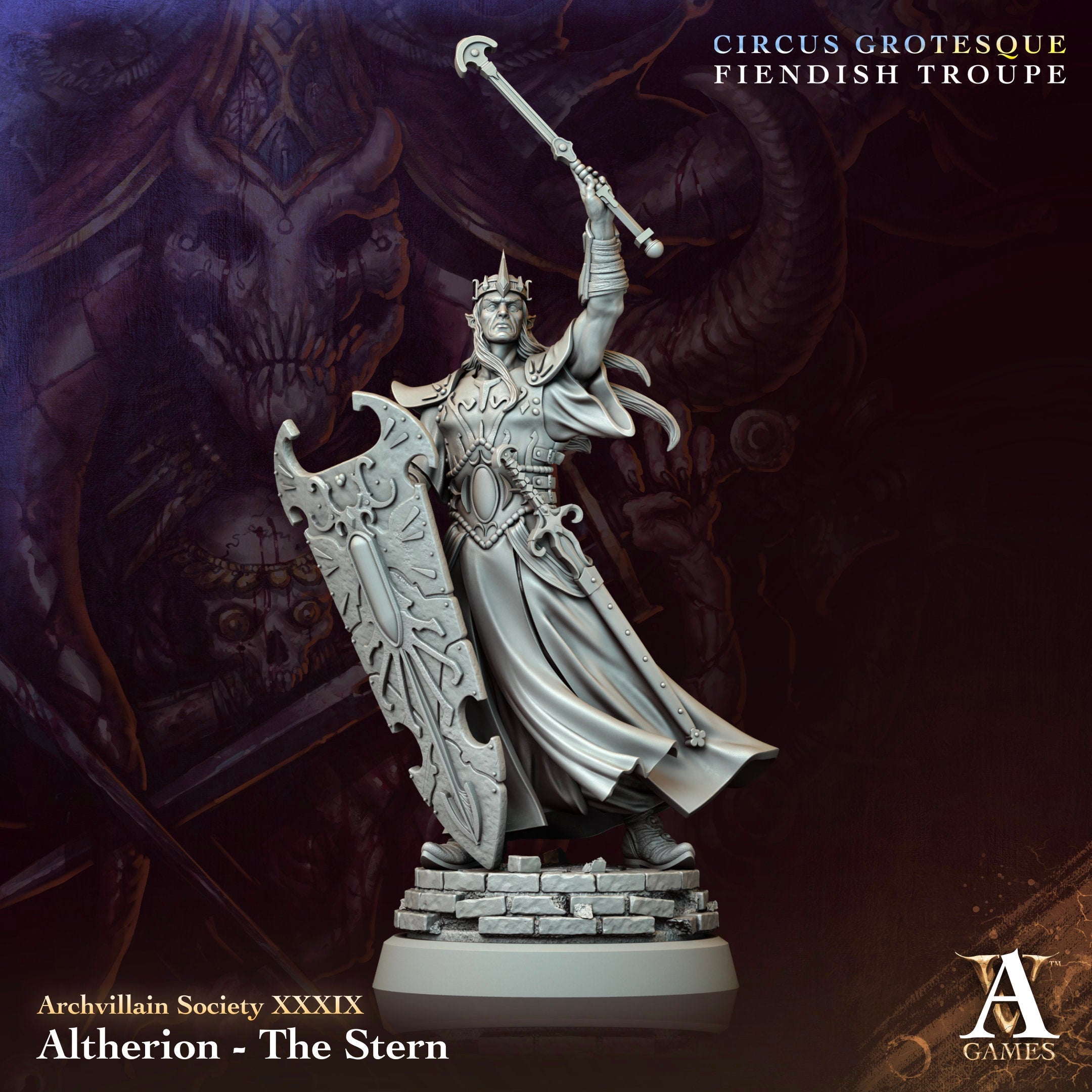 3D Printed Archvillain Games Altherion The Stern Archvillain Society Vol XXXIX 28 32mm D&D (Online Only)
