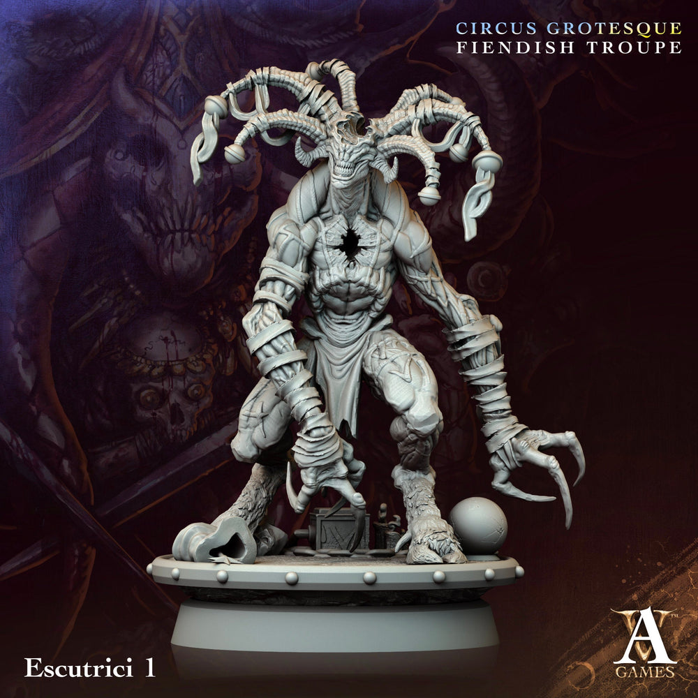 3D Printed Archvillain Games Escutrici Circus Grotesque Fiendish Troupe 28 32mm D&D (Online Only)