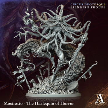 3D Printed Archvillain Games Mostratto The Harlequin of Horror Circus Grotesque Fiendish Troupe 28 32mm D&D (Online Only)