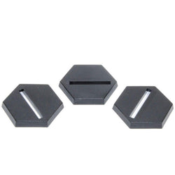CHX08606F Slotted Hex Base Black 25mm (1 inch) Pack of 50 for Miniatures (ONLINE ORDER ONLY)