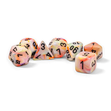 CHX22442 Circus Festive Mega-Hedral Dice with Black Colored Numbers 20mm (25/32in) Set of 7 (ONLINE ORDER ONLY)