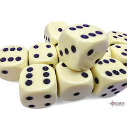 CHX25662 Yellow Pastel D6 Dice with Black Pips 16mm (5/8in) Pack of 12 Dice (ONLINE ORDER ONLY)