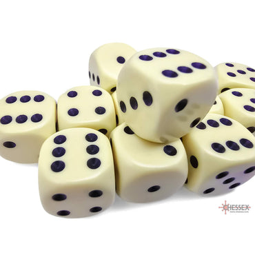 CHX25662 Yellow Pastel D6 Dice with Black Pips 16mm (5/8in) Pack of 12 Dice (ONLINE ORDER ONLY)