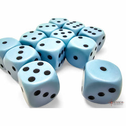 CHX25666 Blue Pastel D6 Dice with Black Pips 16mm (5/8in) Pack of 12 Dice (ONLINE ORDER ONLY)