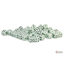 CHX25865 Green Pastel D6 Dice with Black Pips 12mm (1/2in) Pack of 36 Dice (ONLINE ORDER ONLY)
