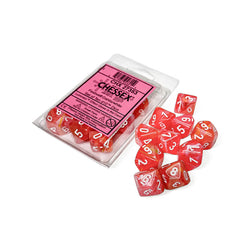 CHX27353 Dahlia Festive Luminary Dice with White Numbers D10 16mm (5/8in) Pack of 10 Dice (ONLINE ORDER ONLY)
