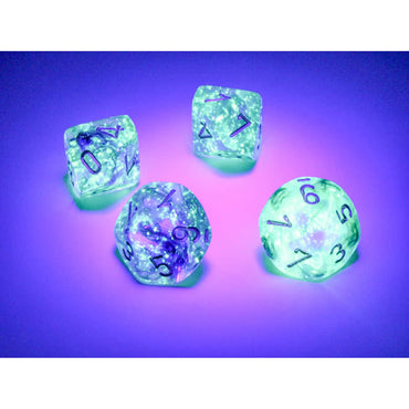 CHX27356 Oceanic Nebula Luminary Dice Gold Numbers D10 16mm Pack of 10 (ONLINE ORDER ONLY)