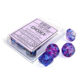 CHX27357 Nocturnal Nebula Luminary Dice Blue Numbers D10 16mm Pack of 10 (ONLINE ORDER ONLY)