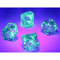 CHX27378 Light Smoke Borealis Dice Luminary Silver Numbers D10 16mm (5/8in) Pack of 10 (ONLINE ORDER ONLY)