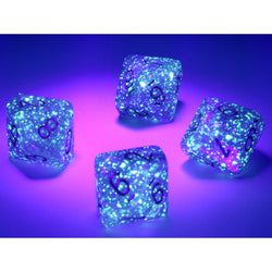 CHX27387 Royal Purple Borealis Dice Luminary Gold Numbers D10 16mm (5/8in) Pack of 10 (ONLINE ORDER ONLY)
