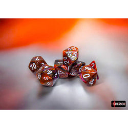 CHX27543 Symphony Festive Dice with White Numbers 16mm (5/8in) Set of 7 (ONLINE ORDER ONLY)