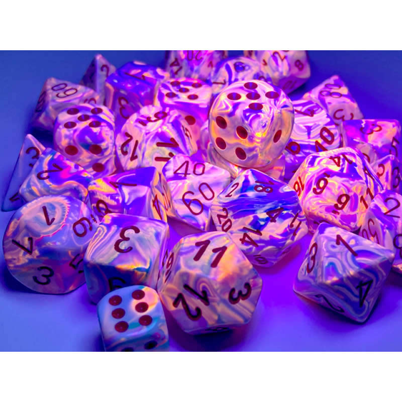 CHX27739 Pop Art Festive Dice with Red Pips D6 16mm (5/8in) Pack of 12 Chessex (ONLINE ORDER ONLY)