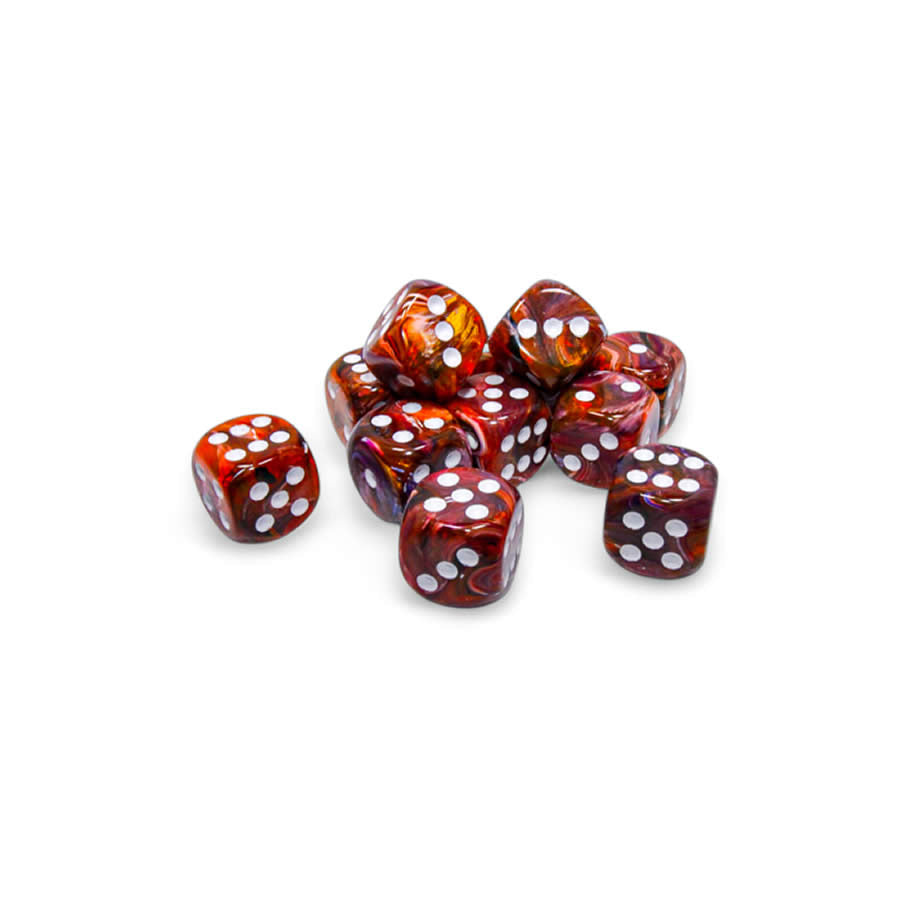 CHX27743 Symphony Festive Dice with White Pips D6 16mm (5/8in) Pack of 12 (ONLINE ORDER ONLY)