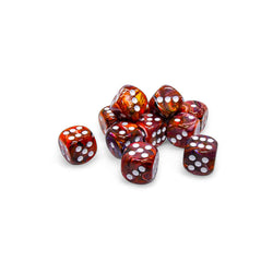 CHX27743 Symphony Festive Dice with White Pips D6 16mm (5/8in) Pack of 12 (ONLINE ORDER ONLY)