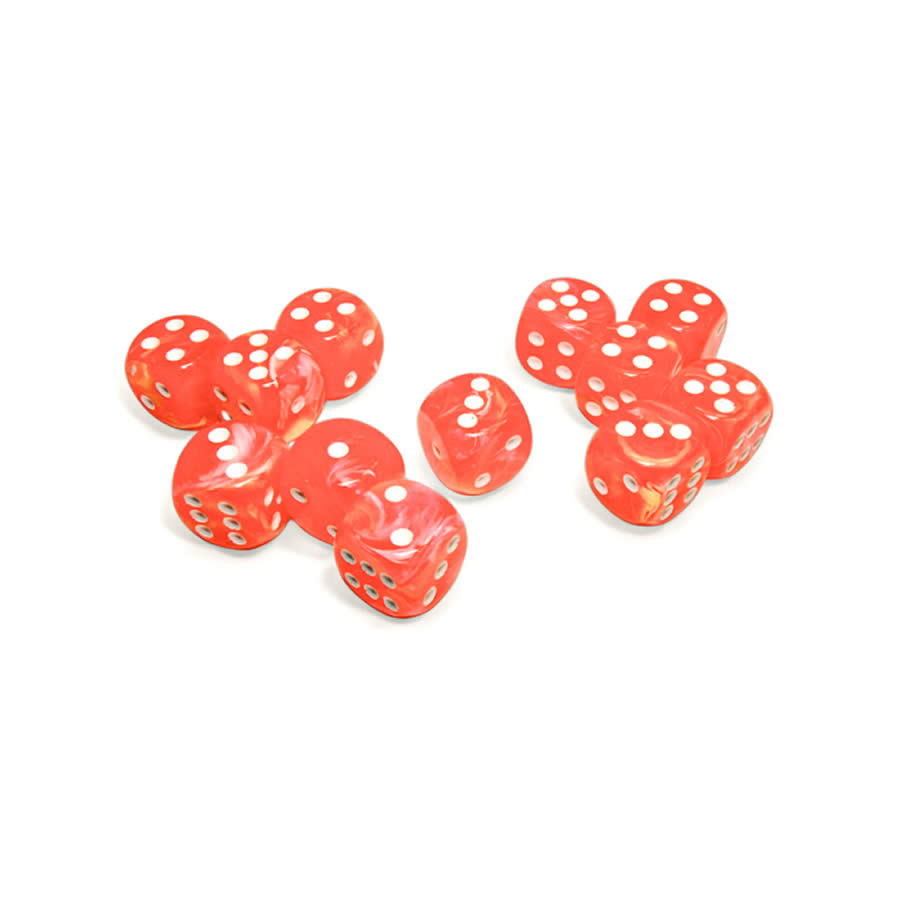 CHX27753 Dahlia Festive Luminary Dice with White Pips D6 16mm (5/8in) Pack of 12 (ONLINE ORDER ONLY)