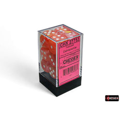 CHX27753 Dahlia Festive Luminary Dice with White Pips D6 16mm (5/8in) Pack of 12 (ONLINE ORDER ONLY)