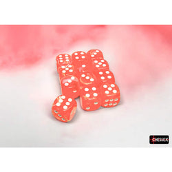 CHX27753 Dahlia Festive Luminary Dice with White Pips D6 16mm (5/8in) Pack of 12 (ONLINE ORDER ONLY)