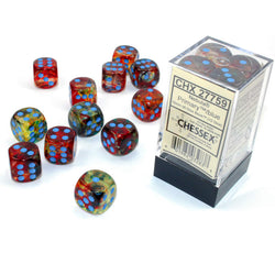 CHX27759 Primary Nebula Luminary Dice Blue Pips D6 16mm (5/8in) Pack of 12 (ONLINE ORDER ONLY)