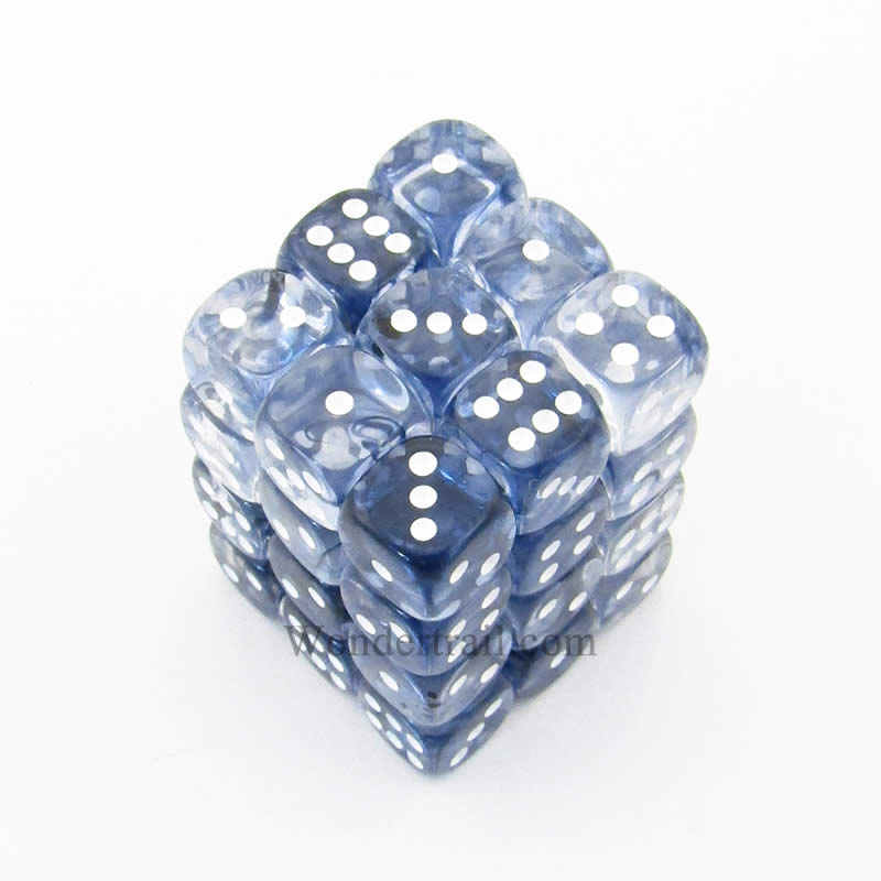 CHX27808 Black Nebula Dice with White Pips D6 12mm (1/2in) Pack of 36 (ONLINE ORDER ONLY)
