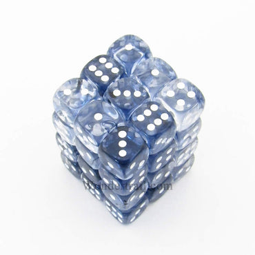 CHX27808 Black Nebula Dice with White Pips D6 12mm (1/2in) Pack of 36 (ONLINE ORDER ONLY)