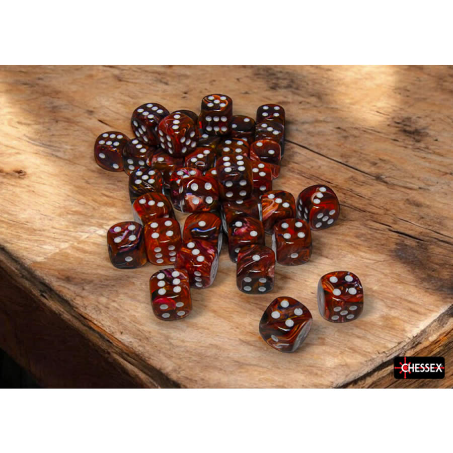 CHX27943 Symphony Festive Dice with White Pips D6 12mm (1/2in) Pack of 36 Dice (ONLINE ORDER ONLY)
