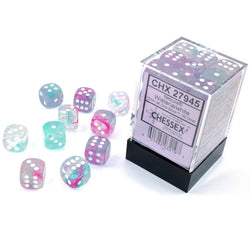 CHX27945 Wisteria Nebula Luminary Dice White Pips D6 12mm (1/2in) Pack of 36 (ONLINE ORDER ONLY)