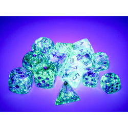 CHX27956 Oceanic Nebula Luminary Dice Gold Pips D6 12mm (1/2in) Pack of 36 (ONLINE ORDER ONLY)