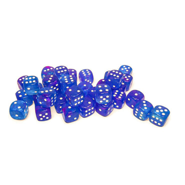 CHX27967 Aura Nebula Luminary Dice with White Pips D6 12mm (1/2in) Pack of 36 (ONLINE ORDER ONLY)
