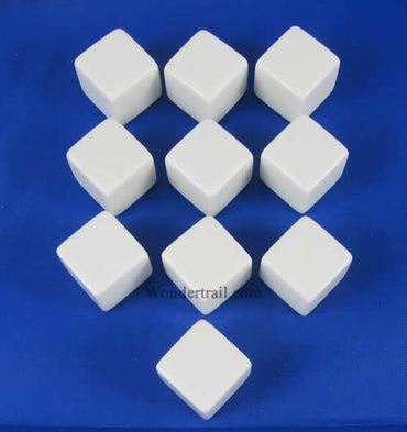 CHX29032 White Blank Dice with No Pips D6 16mm (5/8in) Pack of 10 (ONLINE ORDER ONLY)