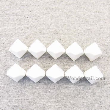 CHX29034 White Blank Dice with No Pips D10 16mm (5/8in) Pack of 10 (ONLINE ORDER ONLY)