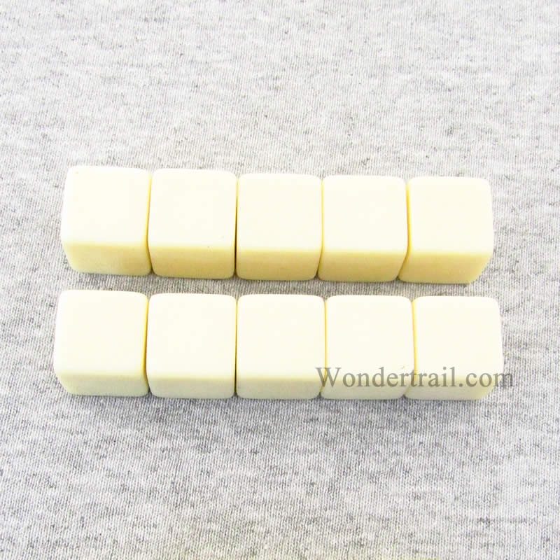 CHX29042 Ivory Blank Dice with No Pips D6 16mm (5/8in) Pack of 10 (ONLINE ORDER ONLY)